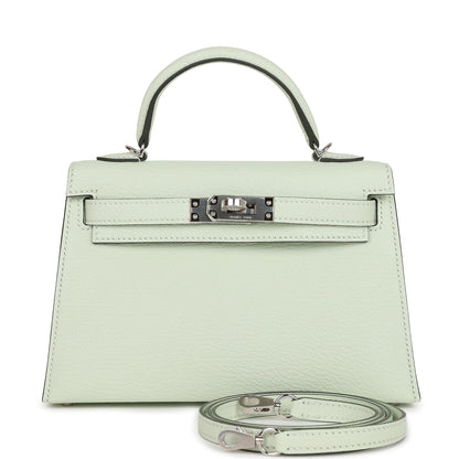 Hermes Kelly Sellier 20 Vert Fizz Chevre Palladium Hardware