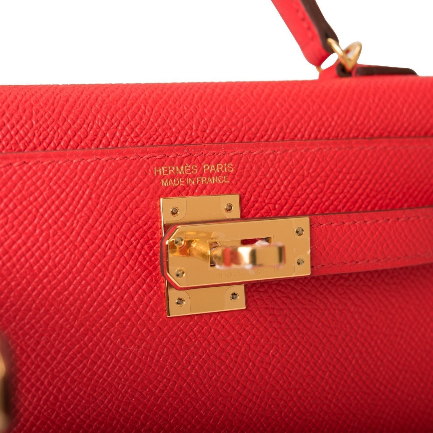 Hermes Kelly Sellier 20 Rouge de Coeur Epsom Gold Hardware