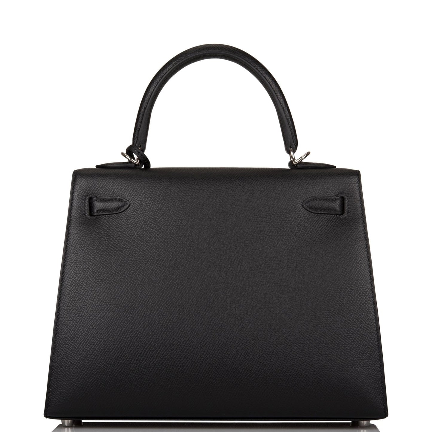 Hermes Kelly Sellier 25 Black Epsom Palladium Hardware