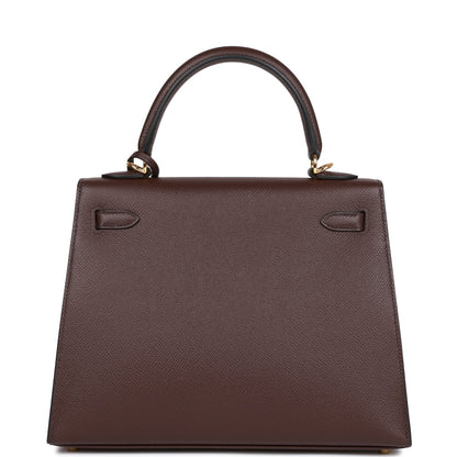 Hermes Kelly Sellier 25 Rouge Sellier Epsom Gold Hardware