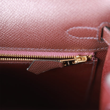 Hermes Kelly Sellier 25 Rouge Sellier Epsom Gold Hardware