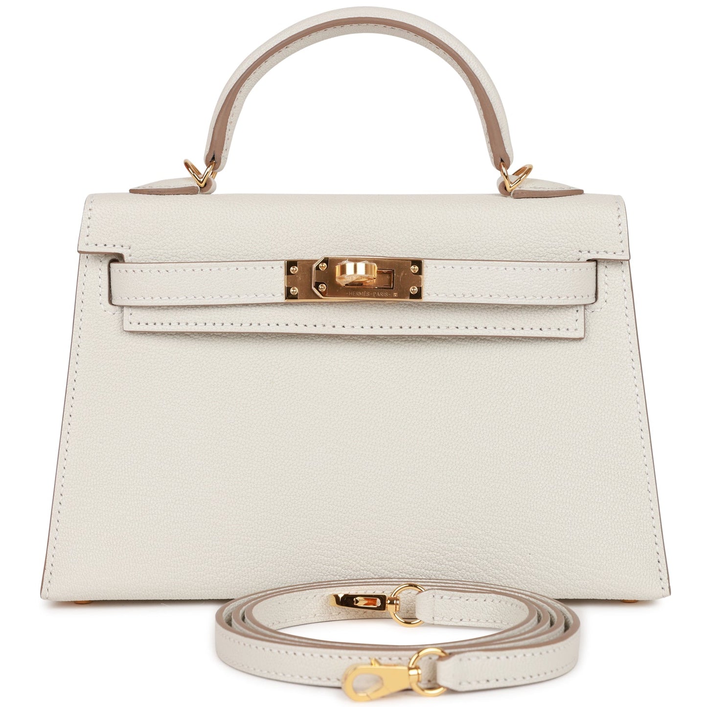 Hermes Kelly Sellier 20 Mushroom Chèvre Gold Hardware