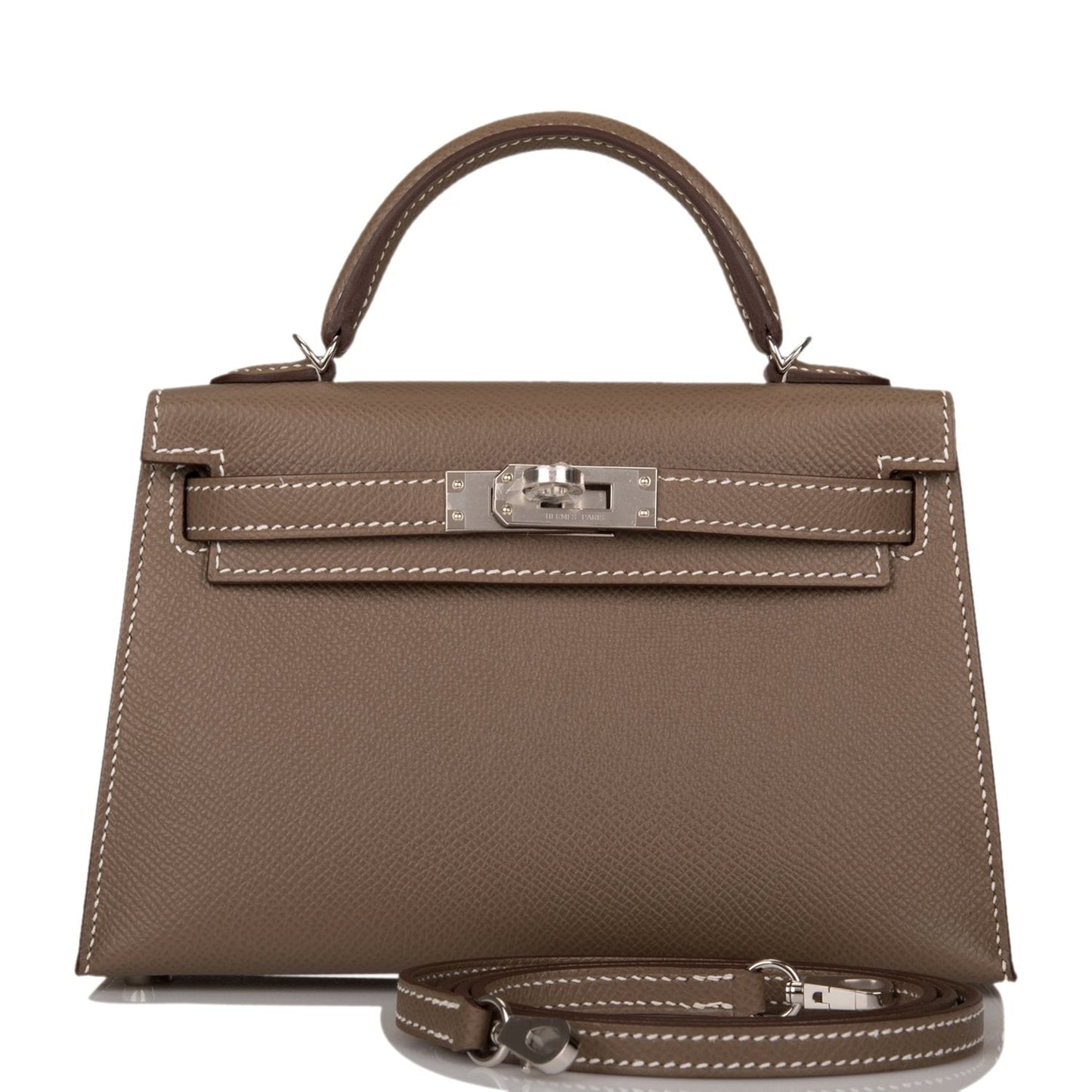 Hermes Kelly Sellier 20 Etoupe Epsom Palladium Hardware