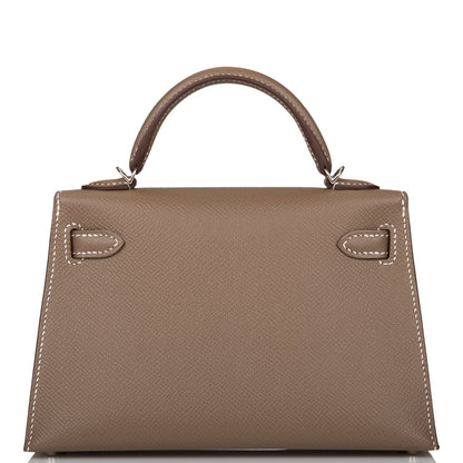 Hermes Kelly Sellier 20 Etoupe Epsom Palladium Hardware