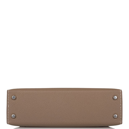 Hermes Kelly Sellier 20 Etoupe Epsom Palladium Hardware