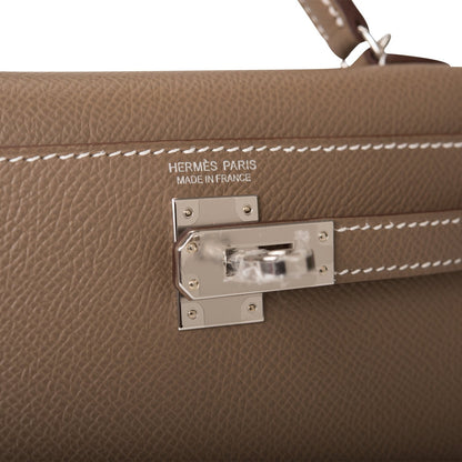 Hermes Kelly Sellier 20 Etoupe Epsom Palladium Hardware