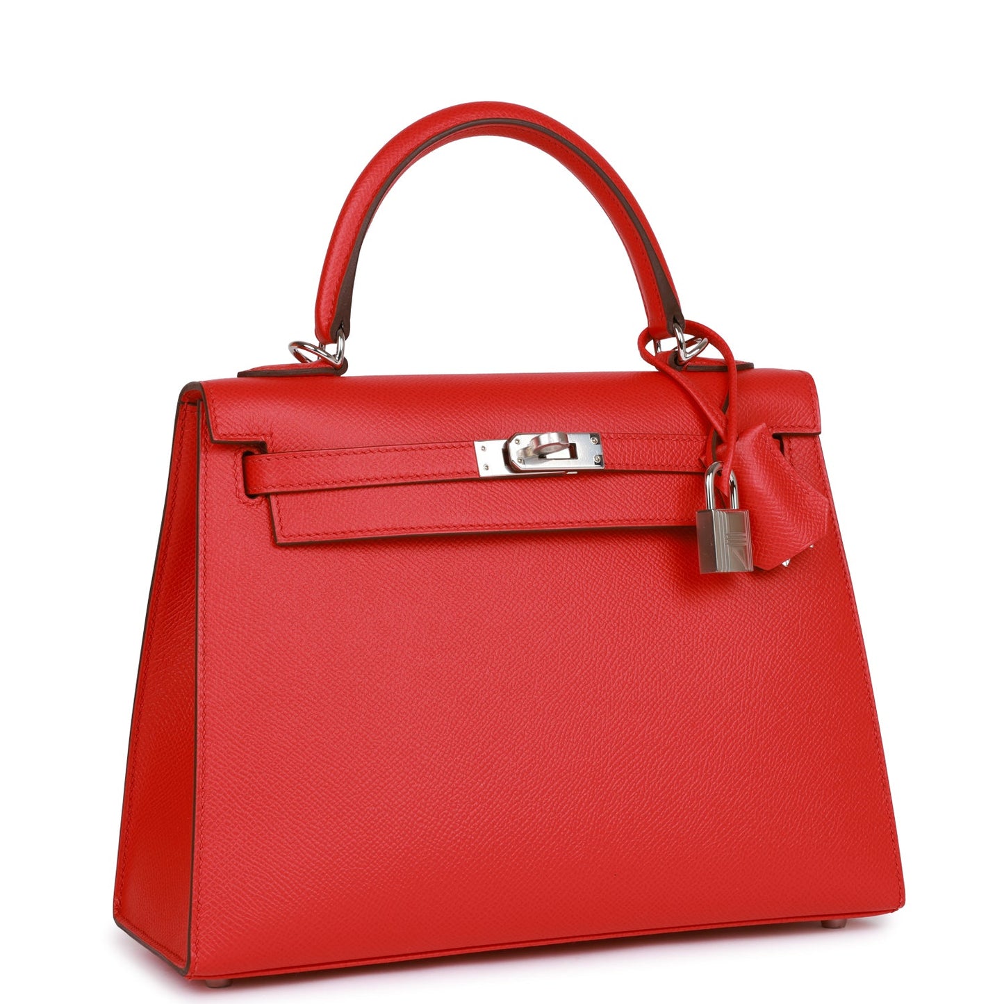 Hermes Kelly Sellier 25 Rouge de Coeur Verso Epsom Palladium Hardware