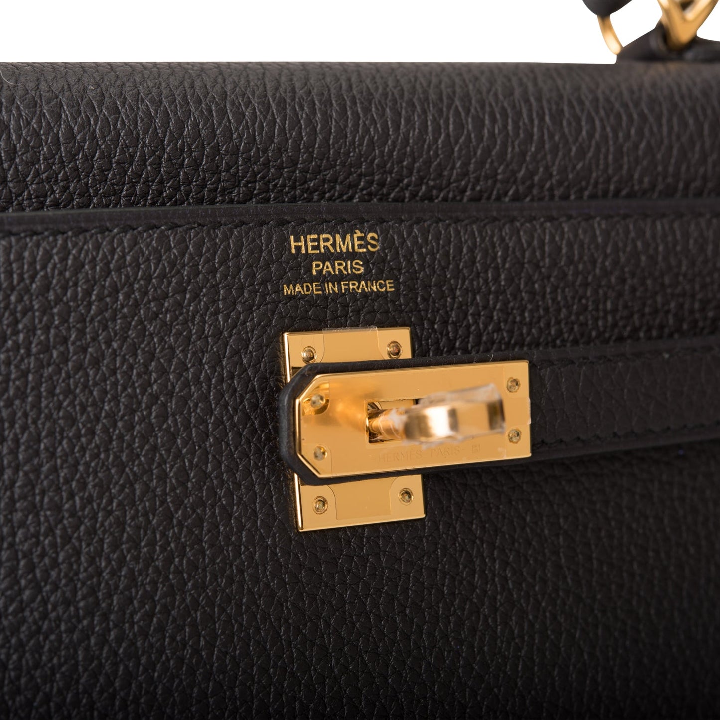 Hermes Kelly Retourne 25 Black Togo Gold Hardware