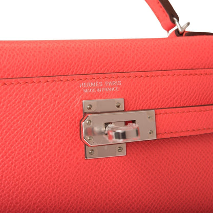 Hermes Kelly Sellier 20 Rose Texas Epsom Palladium Hardware