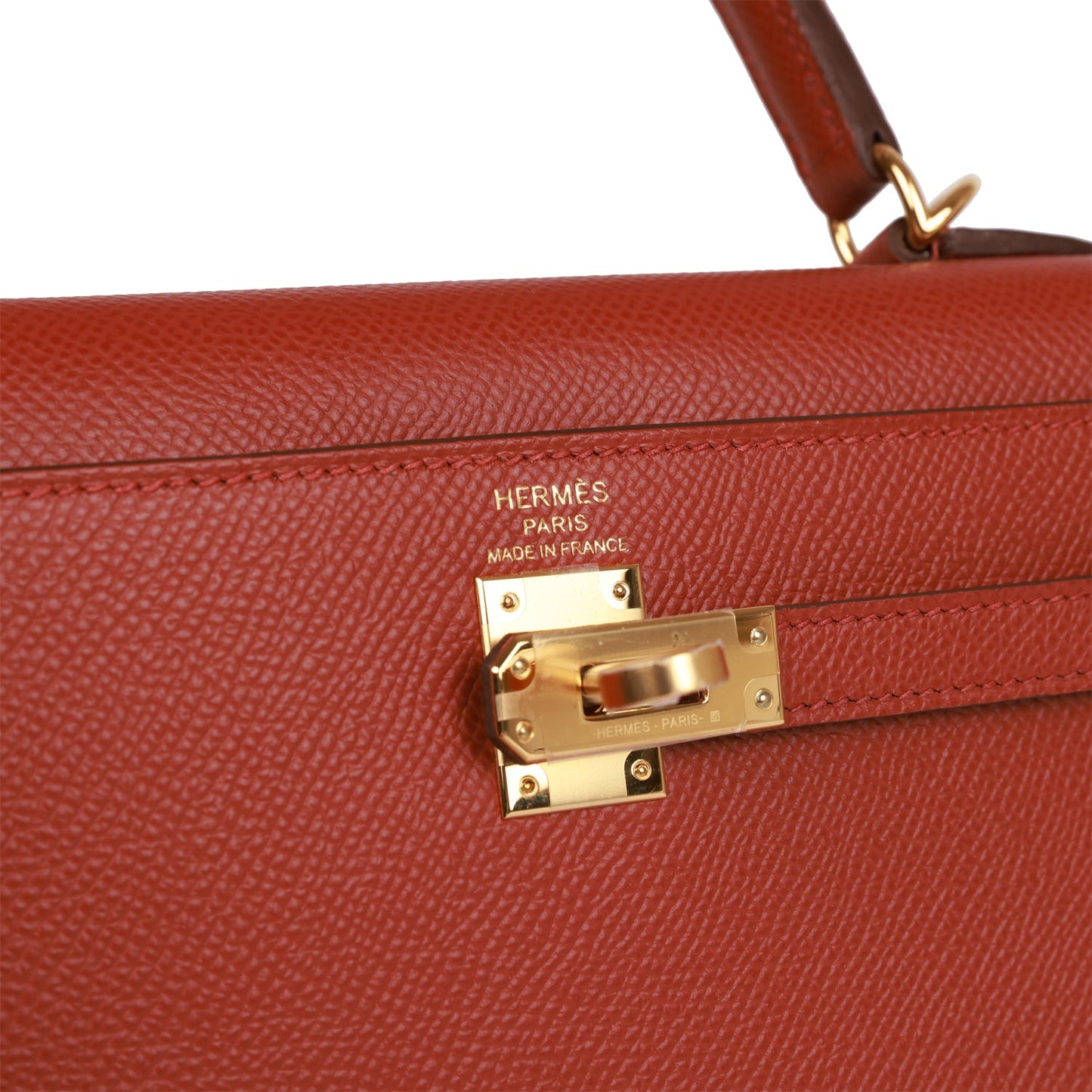 Hermes Kelly Sellier 25 Rouge Venetian Epsom Gold Hardware