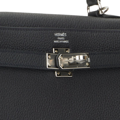 Hermes Kelly Retourne 25 Black Togo Palladium Hardware