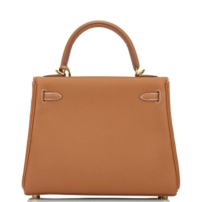 Hermes Kelly Retourne 25 Gold Togo Gold Hardware