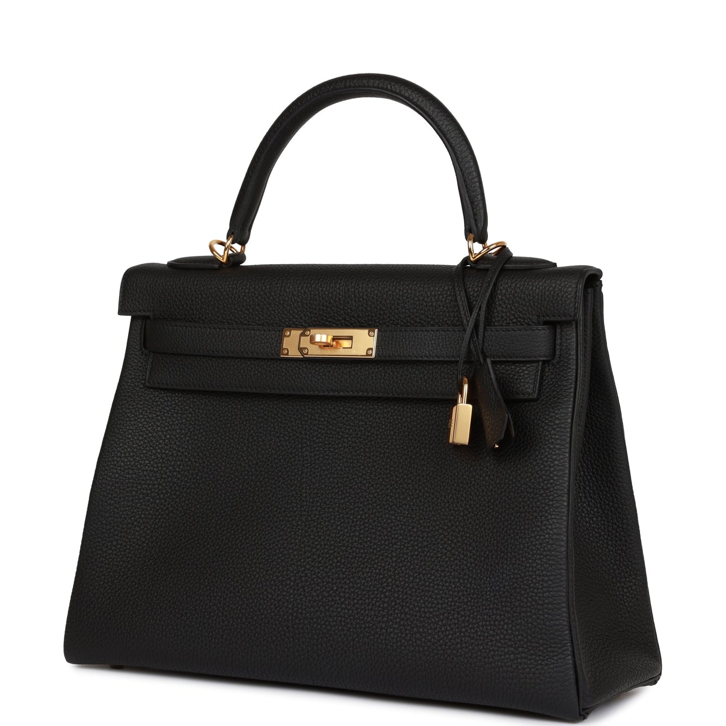 Hermes Kelly Retourne 32 Black Togo Gold Hardware