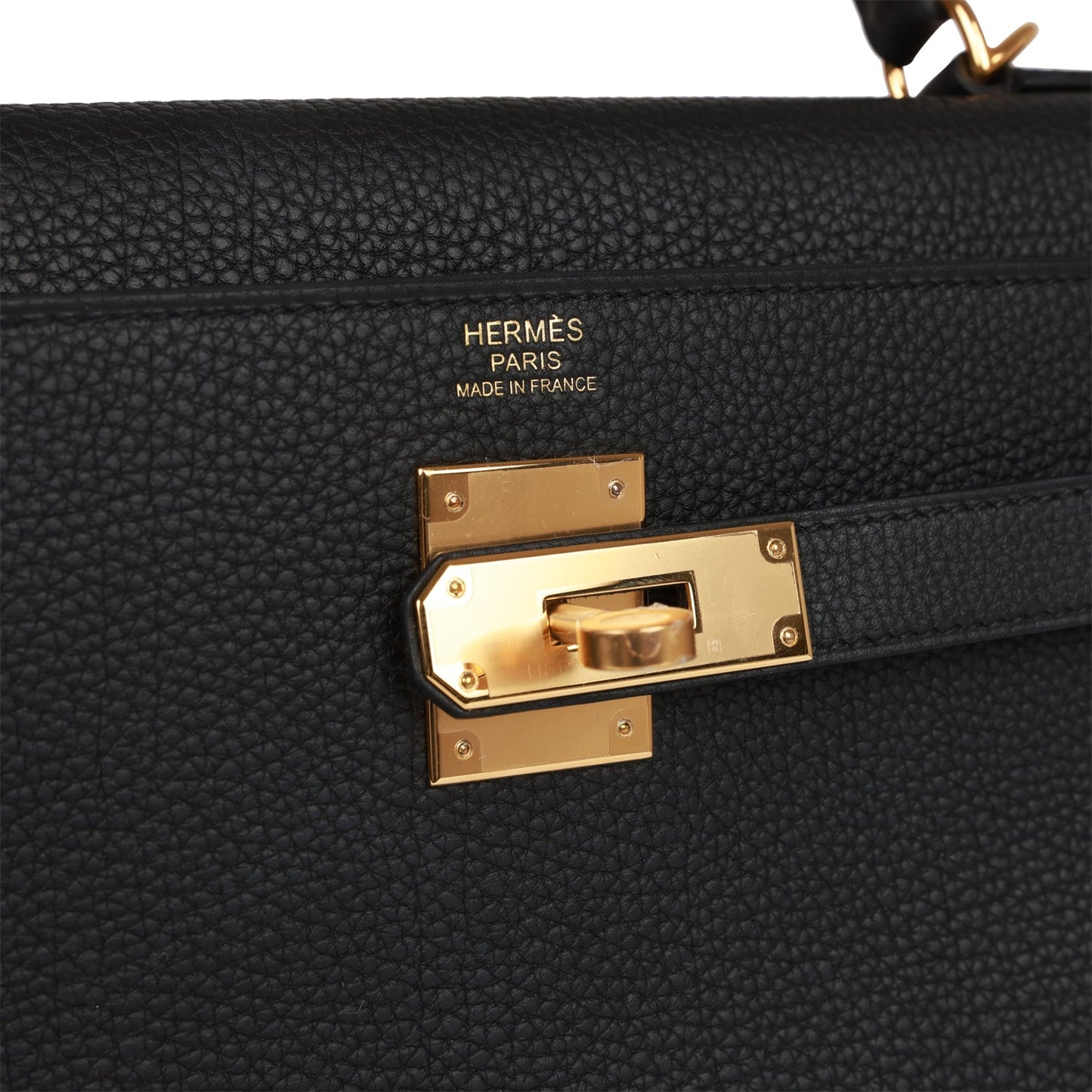 Hermes Kelly Retourne 32 Black Togo Gold Hardware