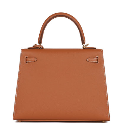 Hermes Kelly Sellier 25 Gold Epsom Gold Hardware