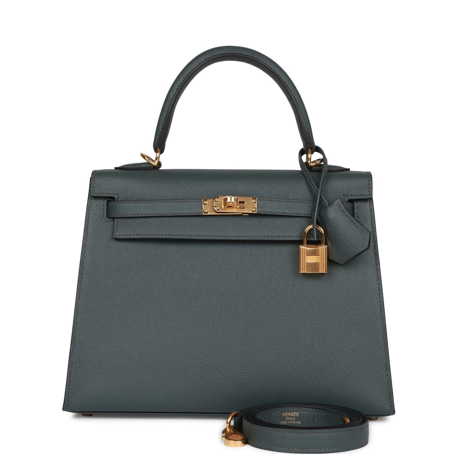 Hermes Kelly Sellier 25 Bleu Orage Epsom Gold Hardware