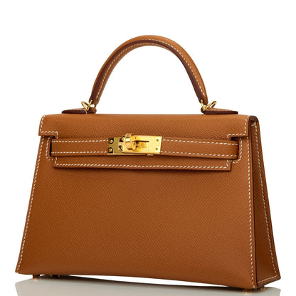 Hermes Kelly Sellier 20 Gold Epsom Gold Hardware