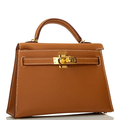 Hermes Kelly Sellier 20 Gold Epsom Gold Hardware