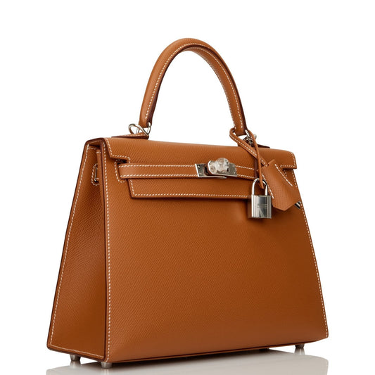 Hermes Kelly Sellier 25 Gold Epsom Palladium Hardware