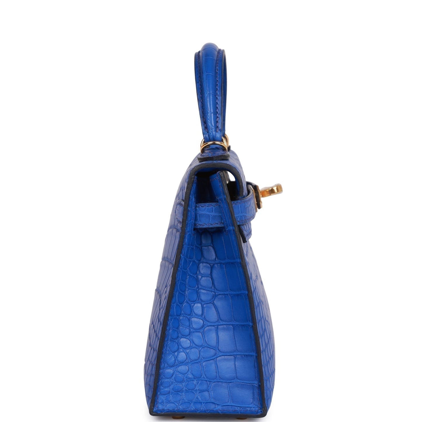 Hermes Kelly Sellier 20 Bleu Royal Matte Alligator Gold Hardware