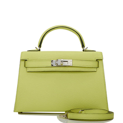 Hermes Kelly Sellier 20 Jaune Bourgeon Chevre Palladium Hardware