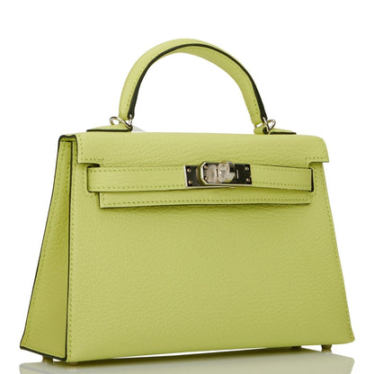 Hermes Kelly Sellier 20 Jaune Bourgeon Chevre Palladium Hardware