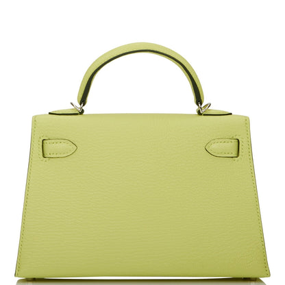 Hermes Kelly Sellier 20 Jaune Bourgeon Chevre Palladium Hardware