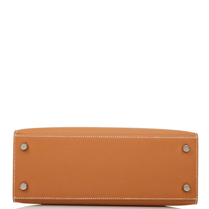 Hermes Kelly Sellier 25 Gold Epsom Palladium Hardware