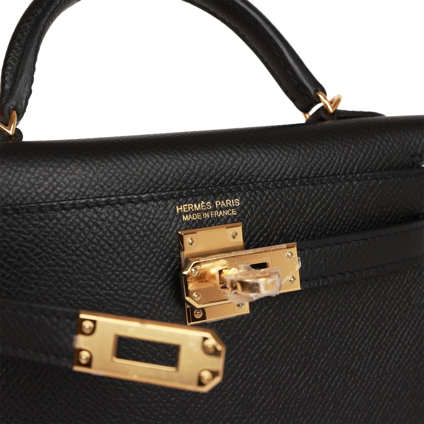 Hermes Kelly Sellier 20 Black Epsom Gold Hardware