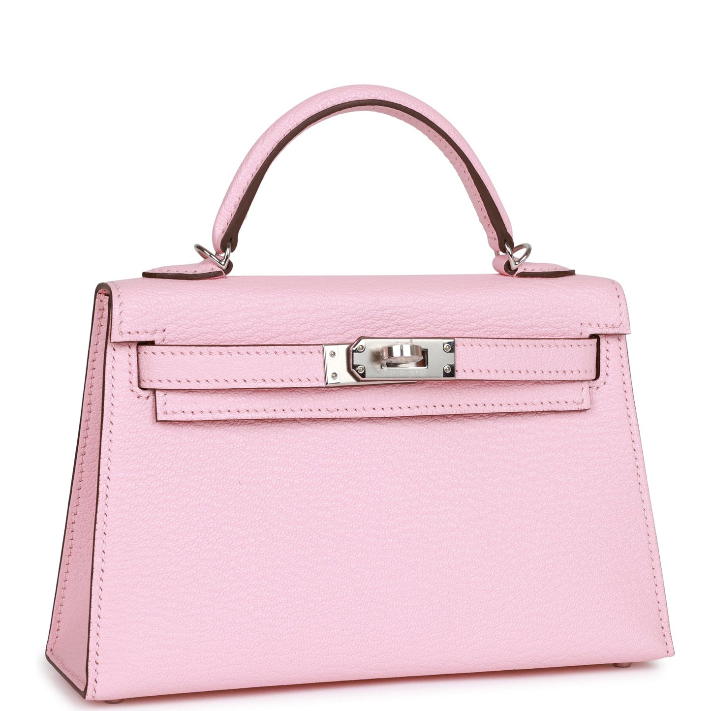 Hermes Kelly Sellier 20 Rose Sakura Chevre Palladium Hardware