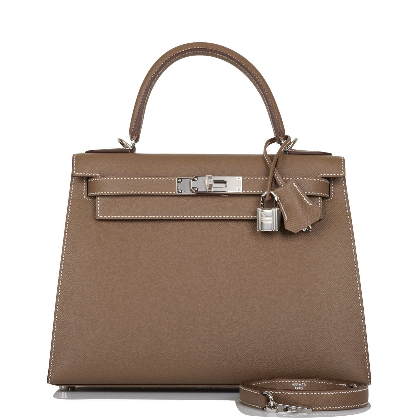 Hermes Kelly Sellier 28 Etoupe Epsom Palladium Hardware