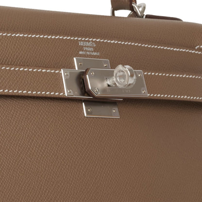 Hermes Kelly Sellier 28 Etoupe Epsom Palladium Hardware