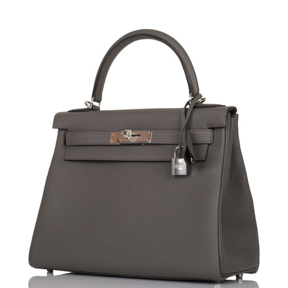 Hermes Kelly Retourne 28 Etain Togo Palladium Hardware