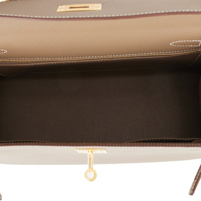 Hermes Kelly Sellier 28 Etoupe Epsom Gold Hardware