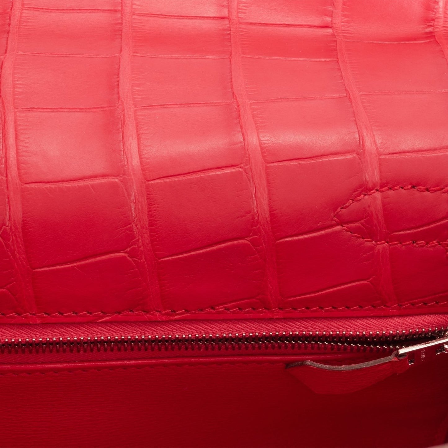 Hermes Kelly Retourne 28 Rose Extreme Matte Alligator Palladium Hardware