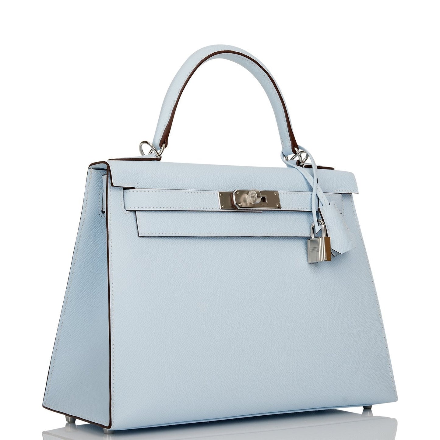 Hermes Kelly Sellier 28 Bleu Brume Epsom Palladium Hardware