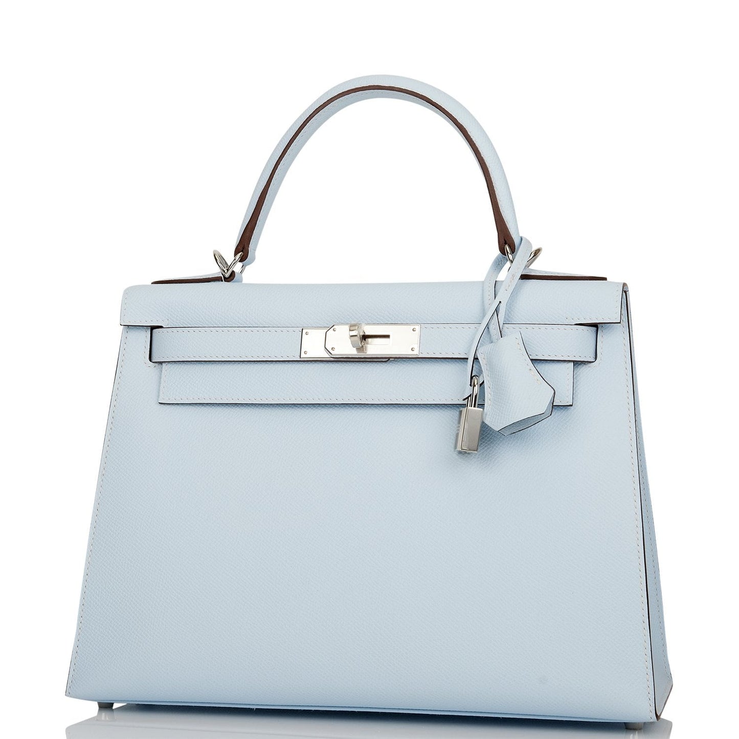 Hermes Kelly Sellier 28 Bleu Brume Epsom Palladium Hardware