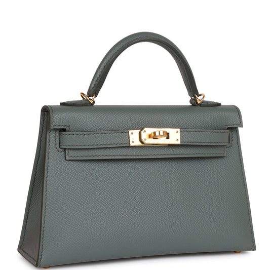 Hermes Kelly Sellier 20 Vert Amande Epsom Gold Hardware