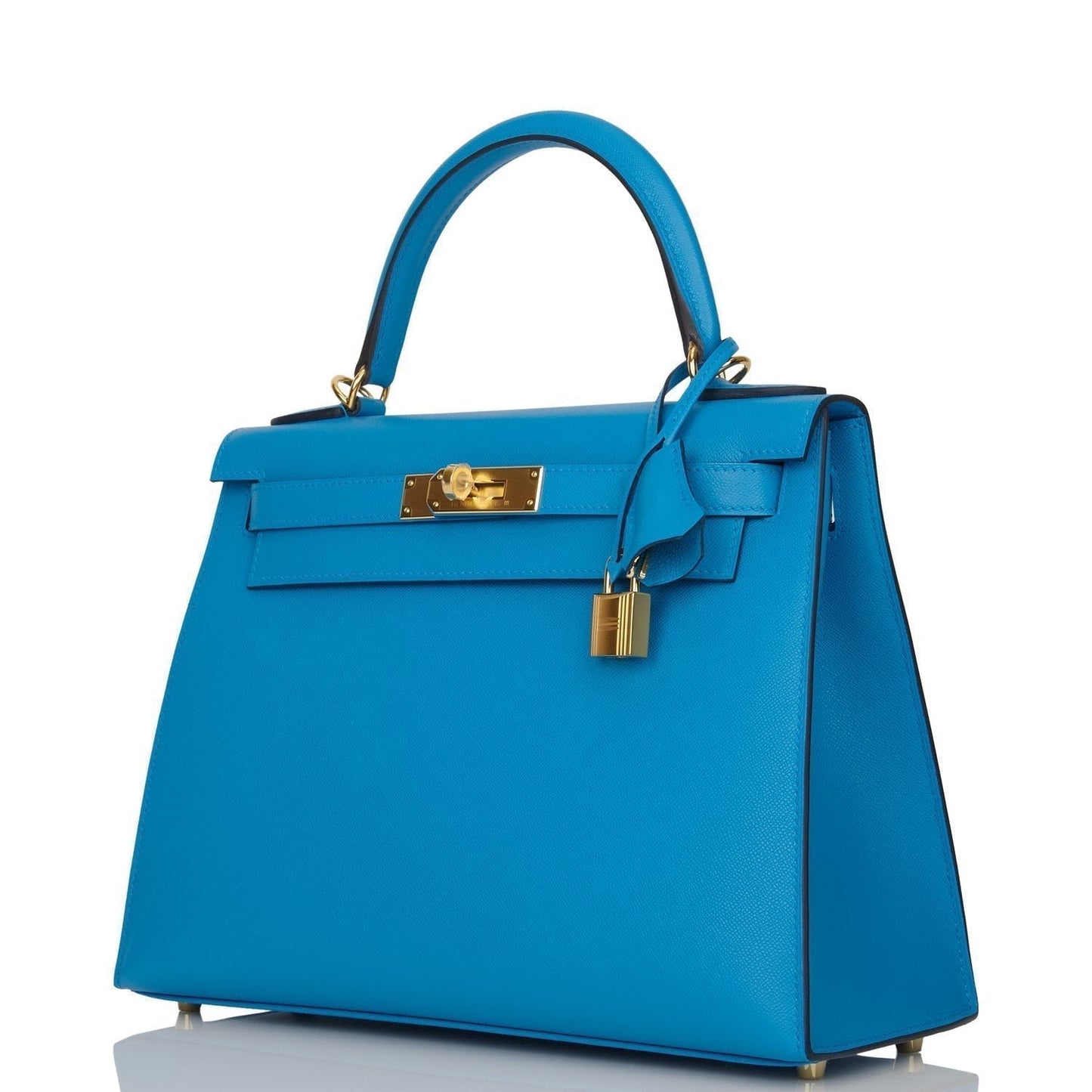 Hermes Kelly Sellier 28 Bleu Frida Epsom Gold Hardware