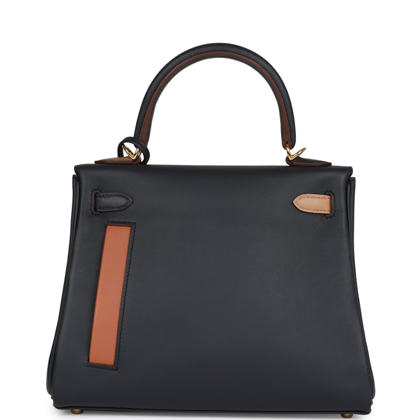 Hermes Colormatic Kelly Retourne 25 Caban, Black and Chai Swift Gold Hardware