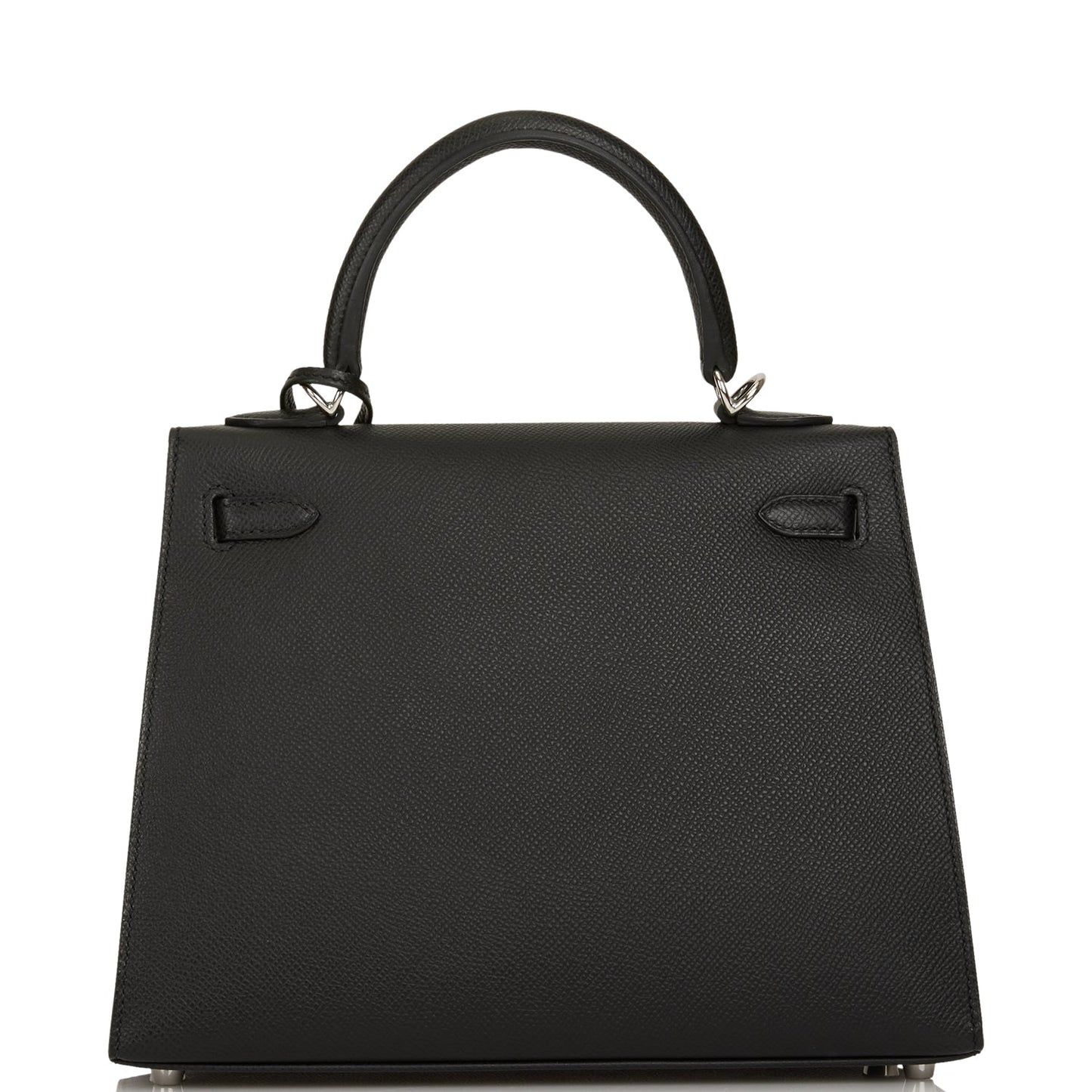 Hermes Kelly Sellier 25 Black Epsom Palladium Hardware