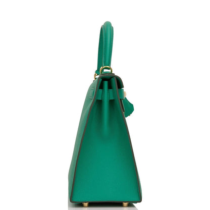 Hermes Kelly Sellier 28 Vert Jade Epsom Gold Hardware