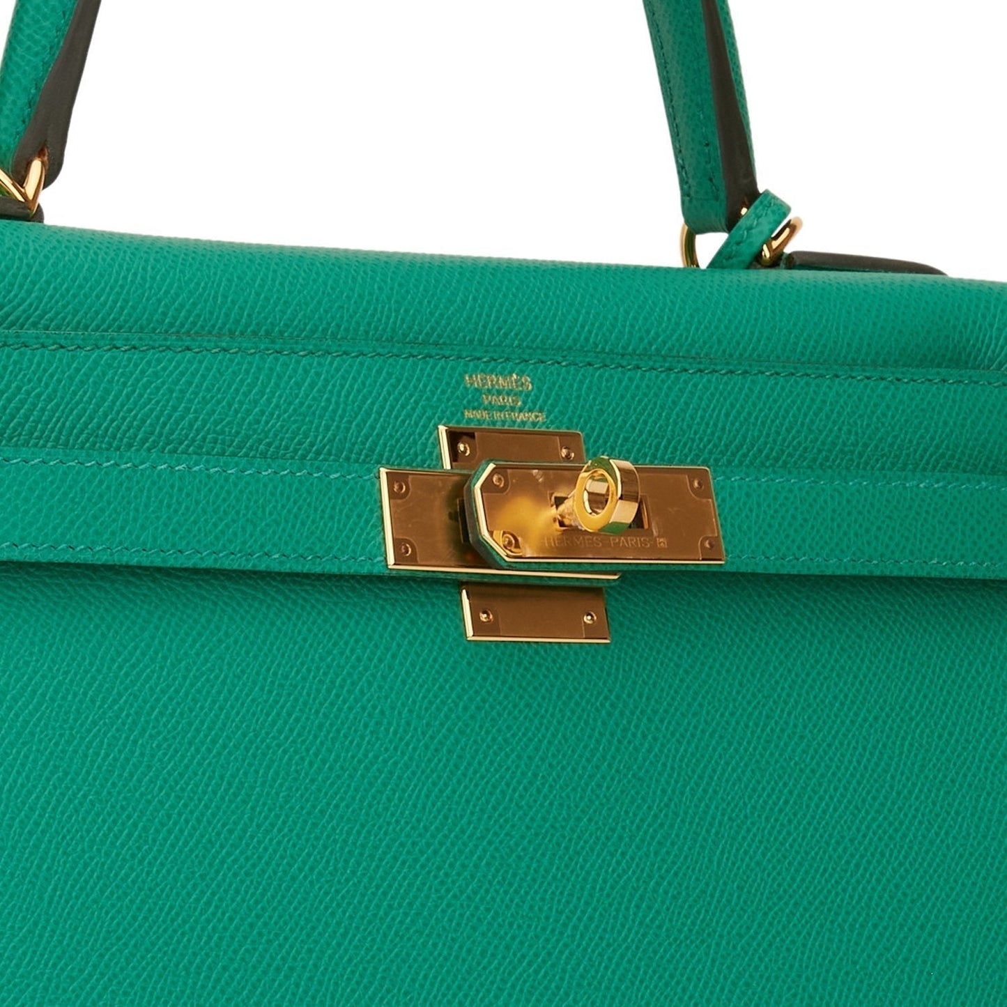 Hermes Kelly Sellier 28 Vert Jade Epsom Gold Hardware