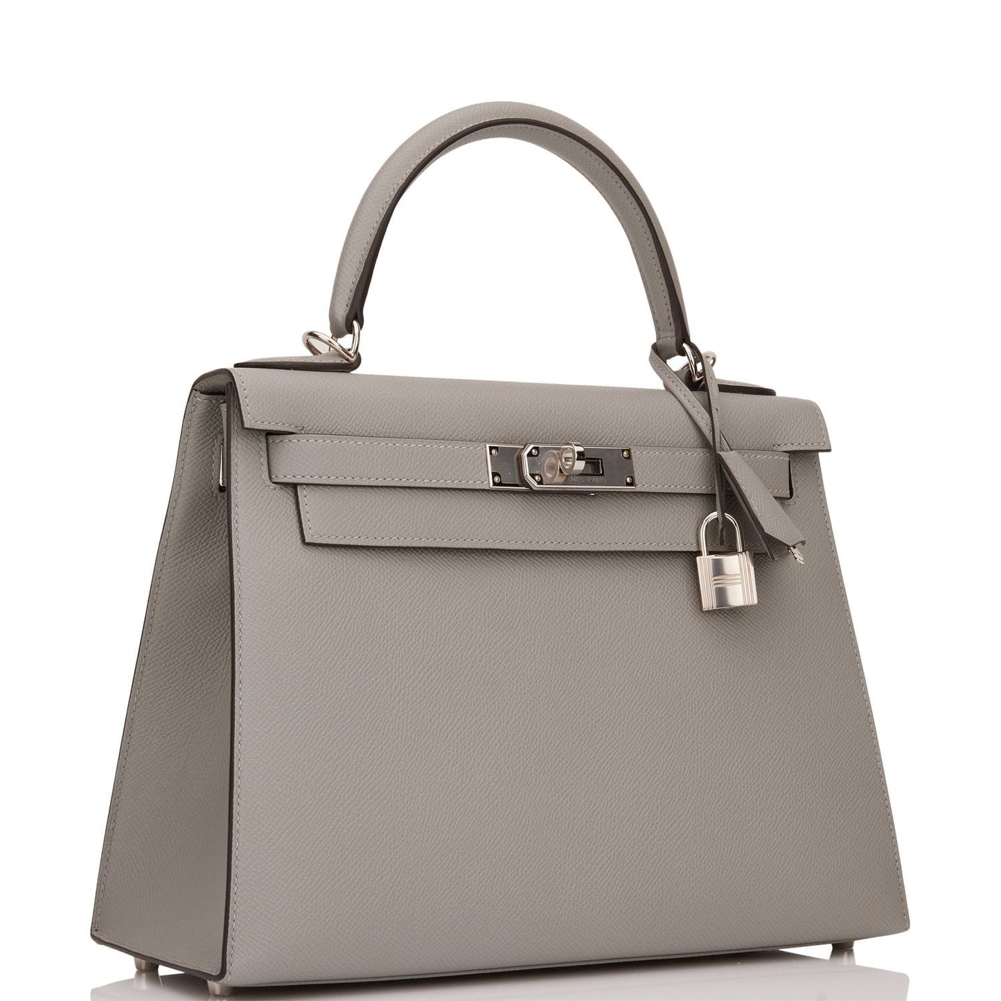 Hermes Special Order (HSS) Kelly Sellier 28 Gris Mouette Epsom Palladium Hardware