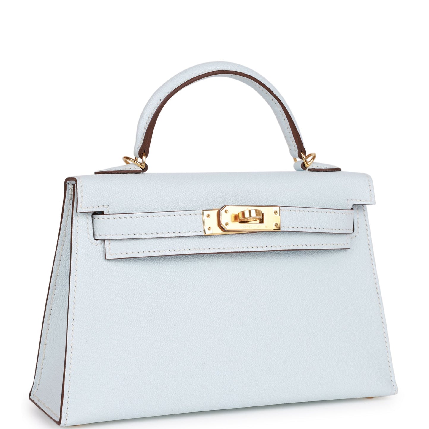 Hermes Kelly Sellier 20 Bleu Brume Chevre Gold Hardware