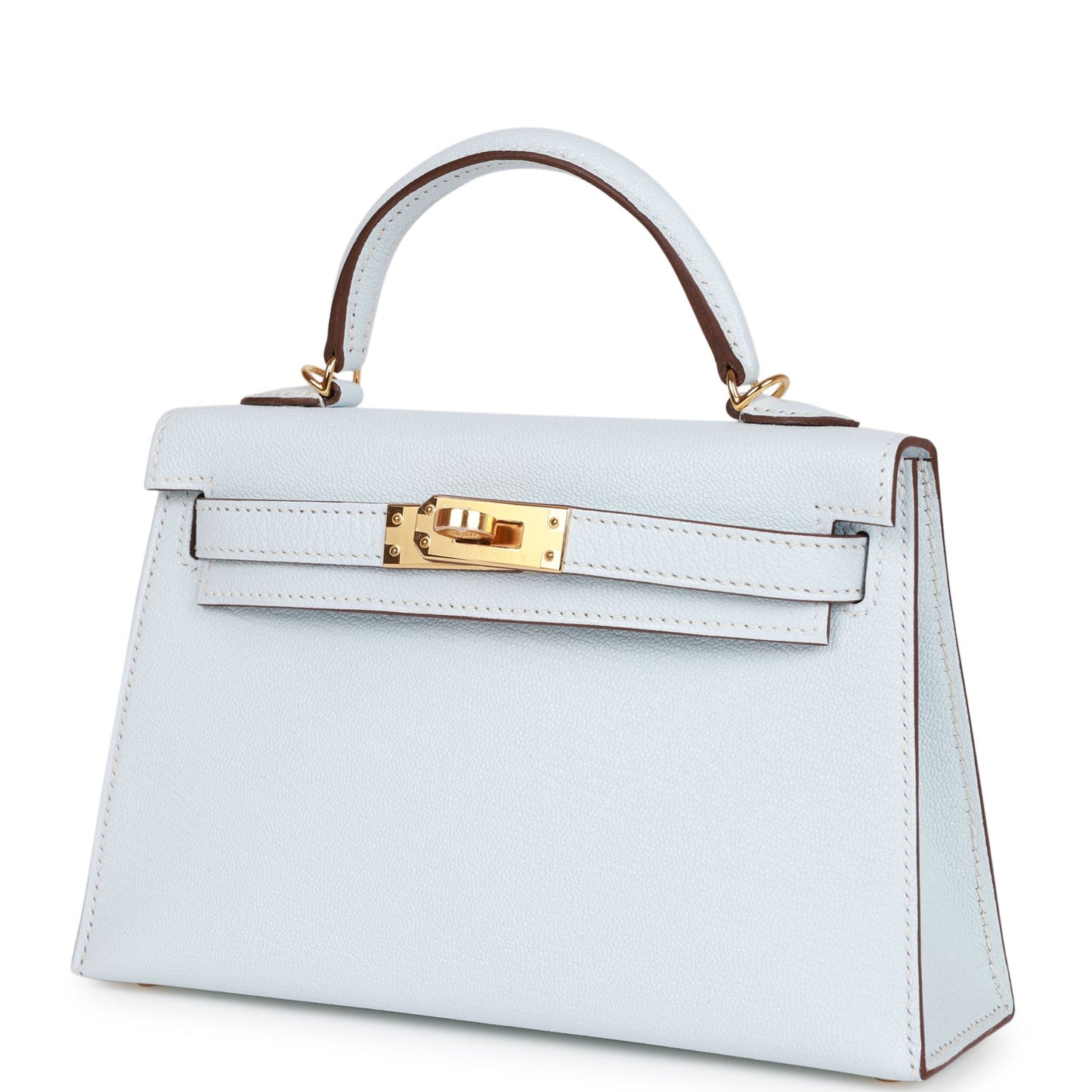 Hermes Kelly Sellier 20 Bleu Brume Chevre Gold Hardware