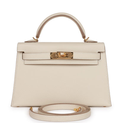 Hermes Kelly Sellier 20 Craie Epsom Gold Hardware