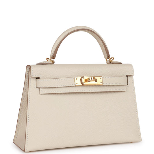 Hermes Kelly Sellier 20 Craie Epsom Gold Hardware