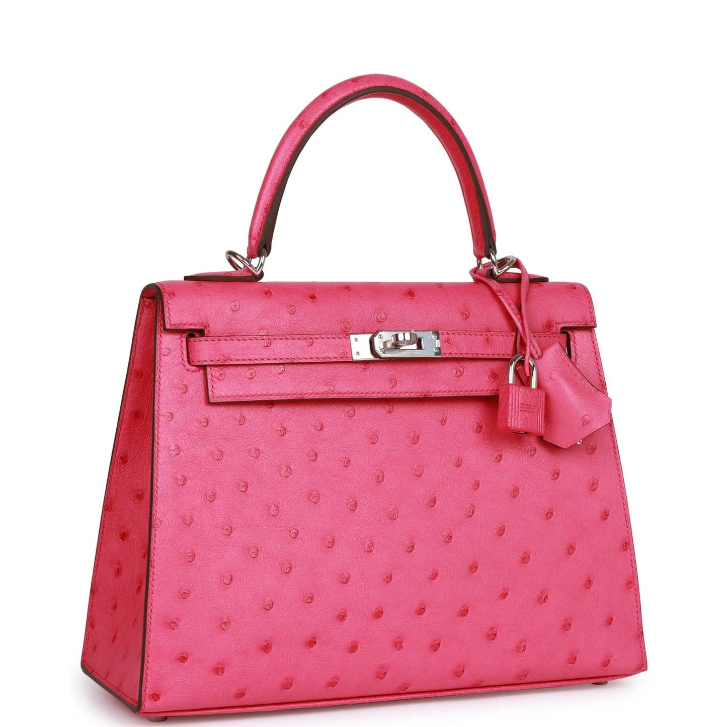 Hermes Special Order (HSS) Kelly Sellier 25 Rose Tyrien Verso Ostrich Palladium Hardware - Payment 2