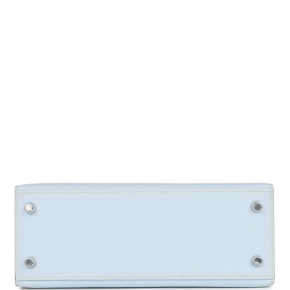 Hermes Kelly Sellier 25 Bleu Brume Epsom Palladium Hardware